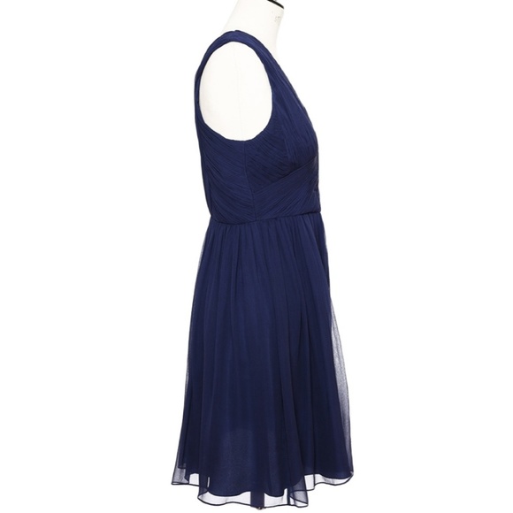 Tibi NWT Silk Chiffon Navy One Shoulder Dress - Picture 2 of 8